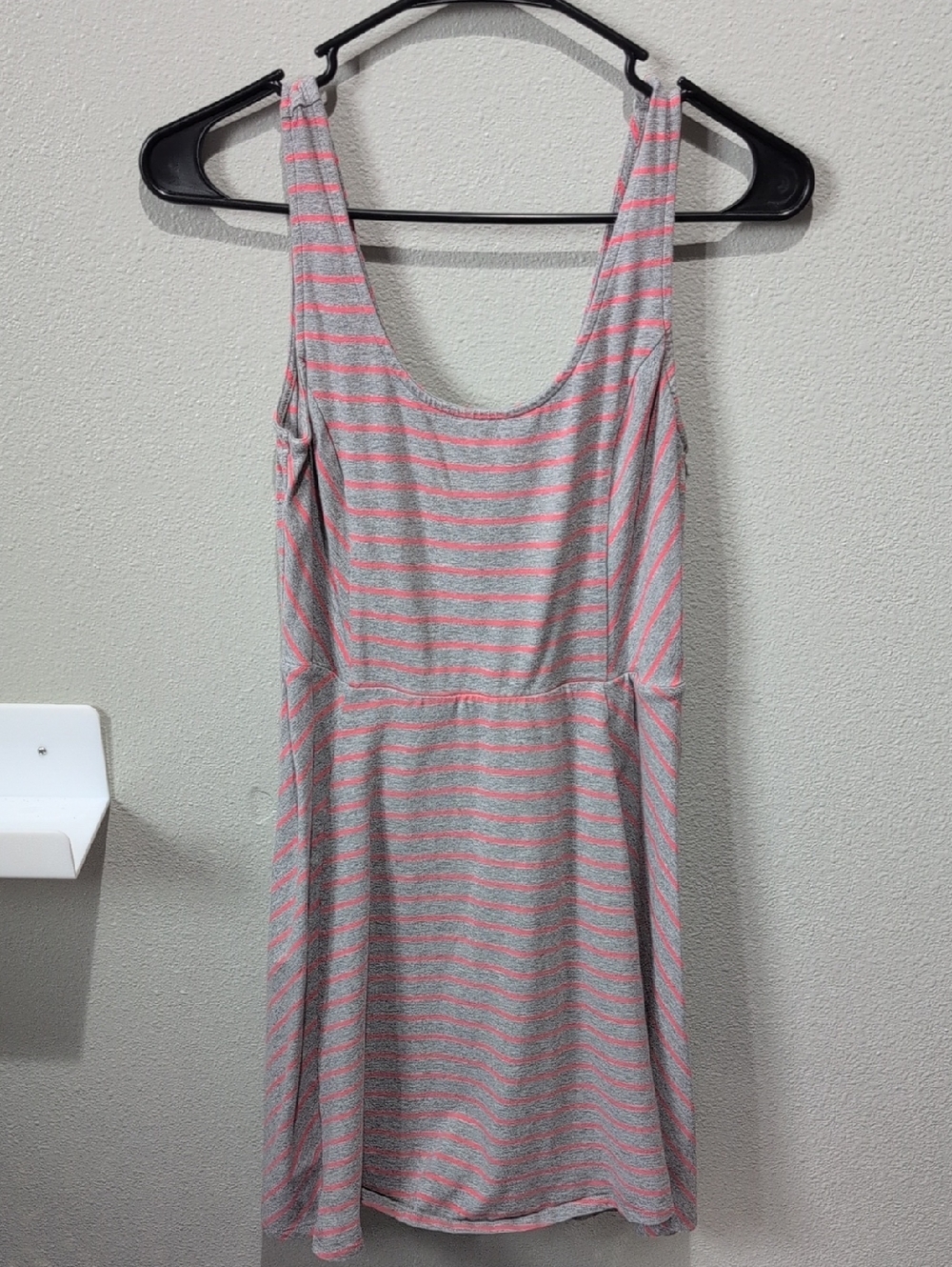Mossimo Sleeveless Striped Knit Sundress - Gray & Coral Pink